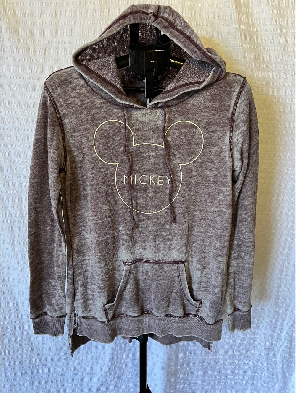 Disney Mickey Sz Med Purple Mineral-Wash Hoodie
